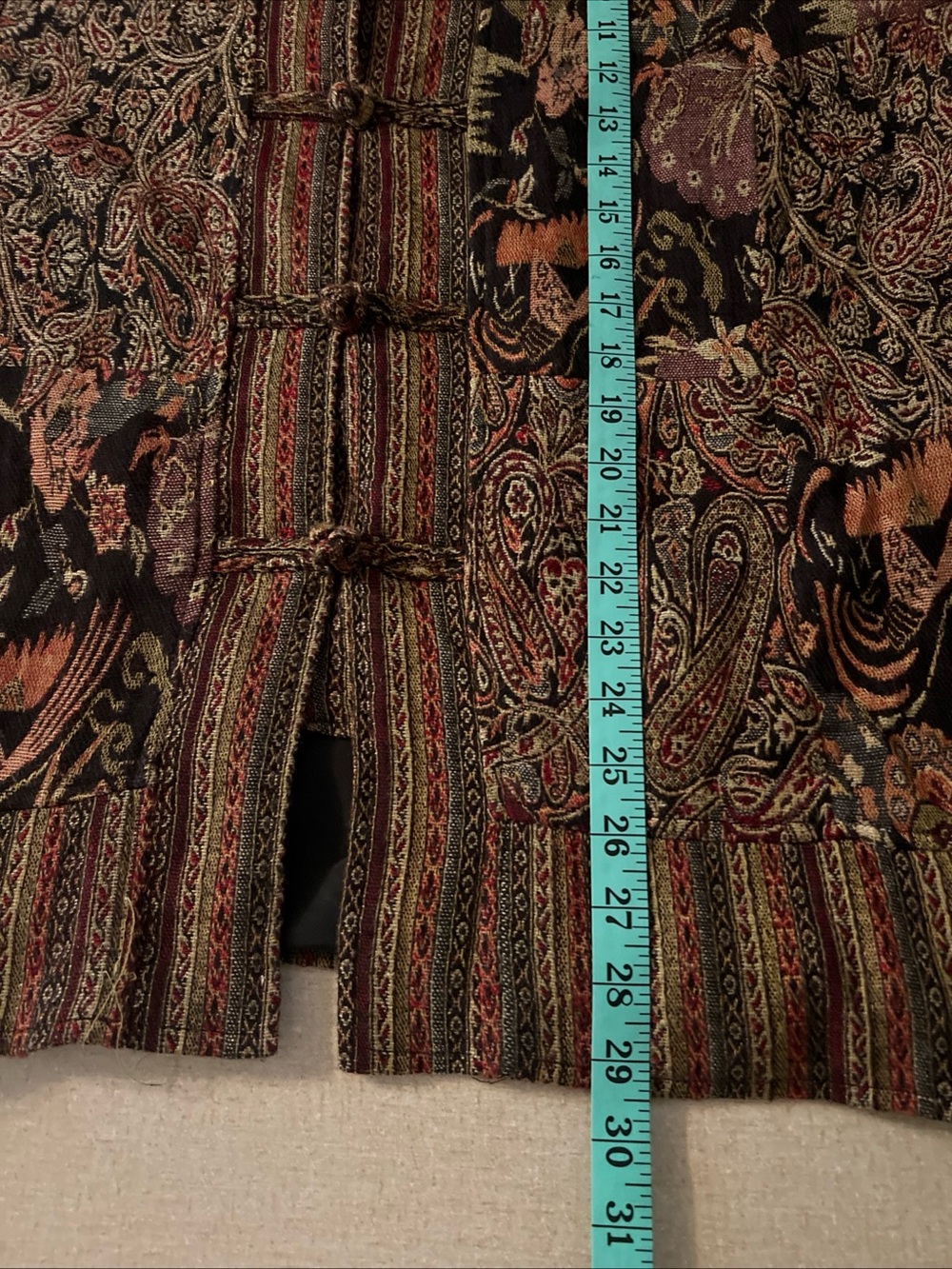 VTG White Stag Tapestry Jacket Paisley Pattern Toggle Closures Boho Size XL - Picture 5 of 6
